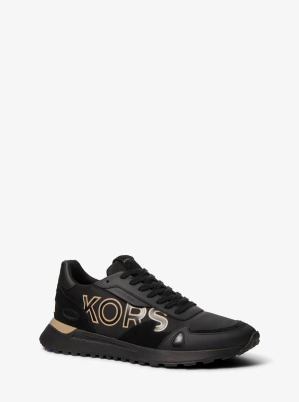 Panske Tenisky Michael Kors Miles Mixed-Media Čierne - Topanky Michael Kors Vypredaj | QPWXH-4753